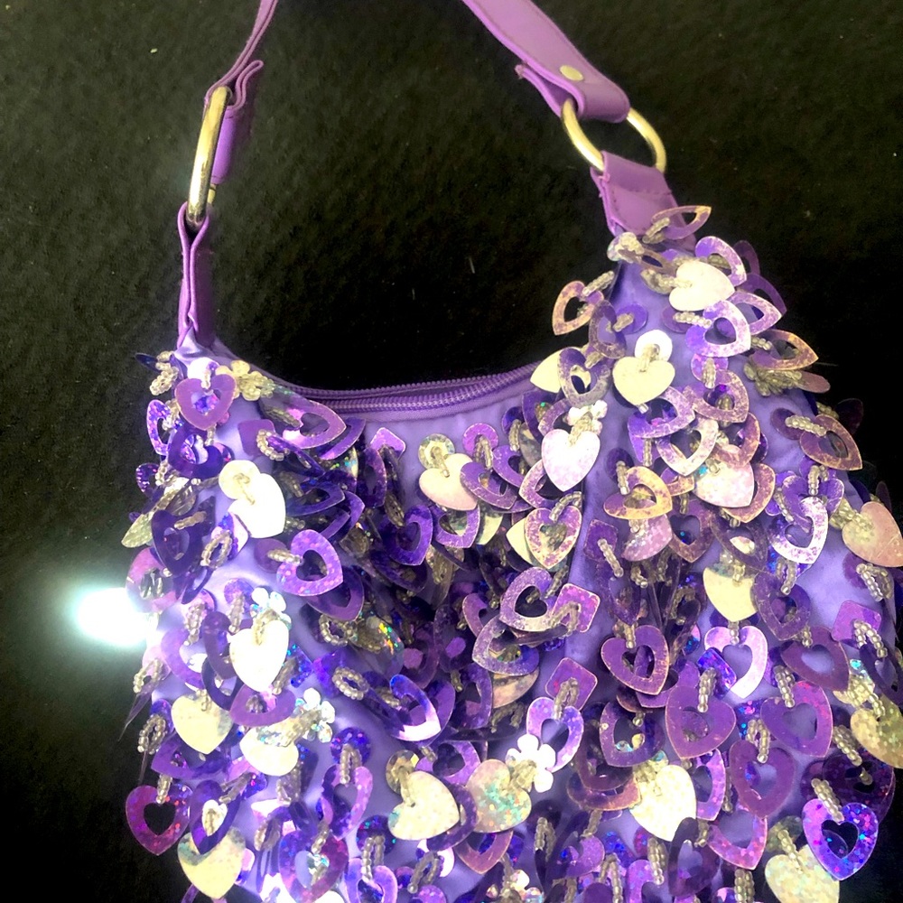 ⭐️ Purple sequin Heart Purse/Shoulder Bag for any lovely princess OS